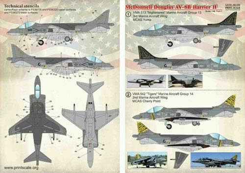 סולם הדפס 48-153-1/48 MC Donnel Douglas AV-8B_Harrier II חלק 1, מדבקות רטובות