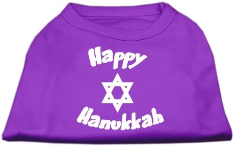 Hanukkah Scrprint חולצת כלבים סגולה Med