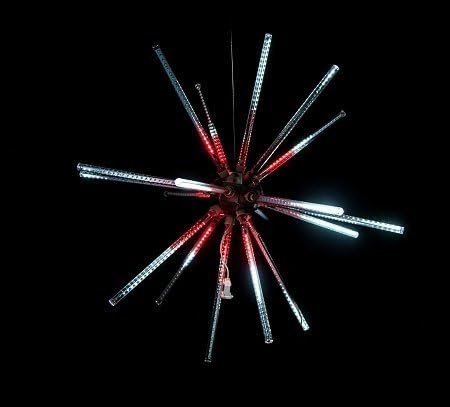 מלכות חג המולד לד-סטב-30-מחדש/כוכב פרץ אור דקורטיבי מונפש, 30, אדום / לבן טהור