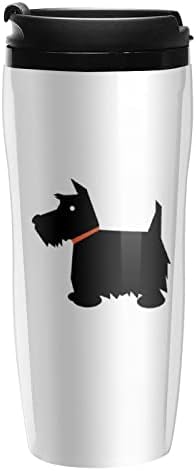 כוס קפה כלבים טרייר סקוטי עם מכסה מבודד ספל נסיעות עמיד למשקאות 350 מל