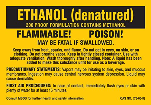 בריידי 7258 קלס כימיקלים, ביו-מסוכנים ותוויות חומרים מסוכנים, הדבקה עצמית, פוליאסטר, 2 על 5, שחור על צהוב