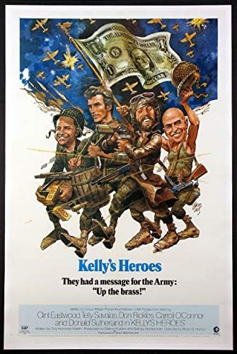 הגיבורים של קלי קלינט איסטווד ג'ק דייוויס אמנות 1970 מקורי 27x41 פוסטר סרט גיליון אחד